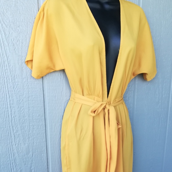 Plunge Neck Short Sleeve Sheer Wide Leg  Jumpsuit - Picture 4 of 7